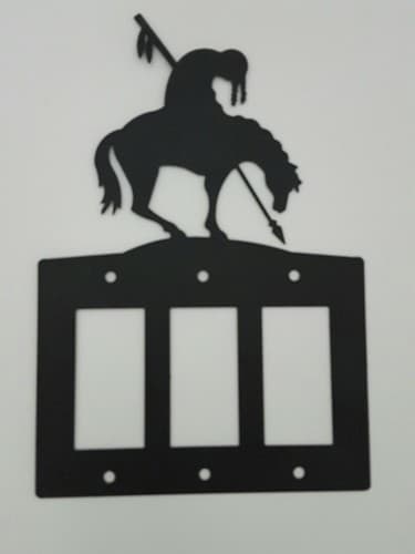 End Of The Trail Black Outlet Covers Switch Plates Toggle Country Western Cabin - Thumbnail 9