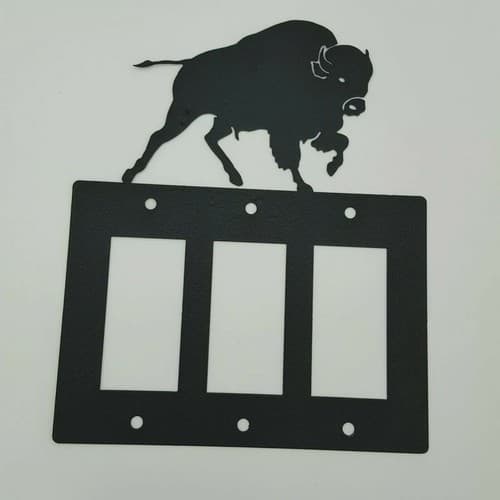Wildlife Buffalo Black Outlet Covers Switch Plates Toggle Country Western Cabin - Thumbnail 9