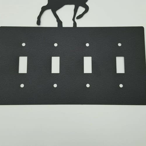 Wildlife Deer Elk Black Quadruplet Switch Toggle Plates Country Western Cabin - Thumbnail 9
