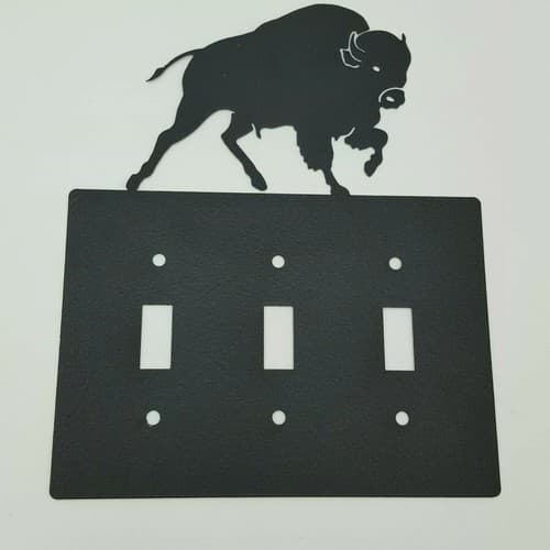 Wildlife Buffalo Black Outlet Covers Switch Plates Toggle Country Western Cabin - Thumbnail 10