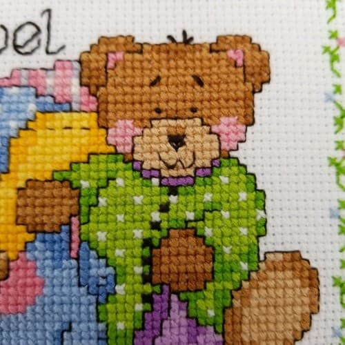 Hand Crafted Cross Stitch Bath Bears Bathroom Decor Rules Needlework Brush Teeth - Thumbnail 8
