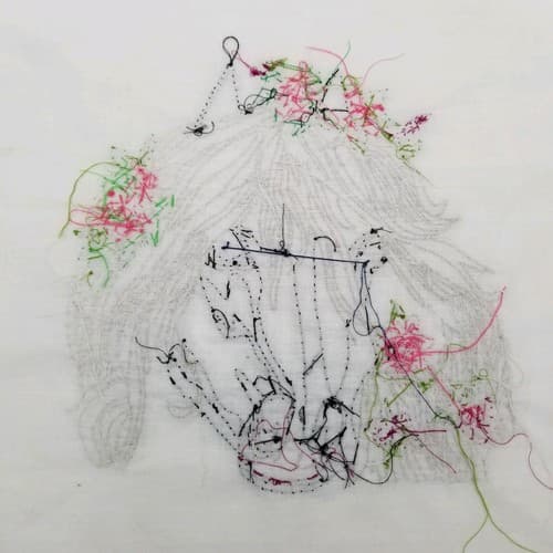 Hand Crafted Bead Work Horse Pink Flowers Beading Beaded Hand Made Craft - Thumbnail 11