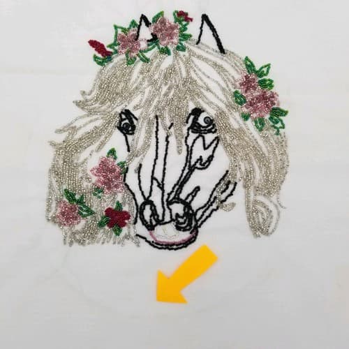 Hand Crafted Bead Work Horse Pink Flowers Beading Beaded Hand Made Craft - Thumbnail 8