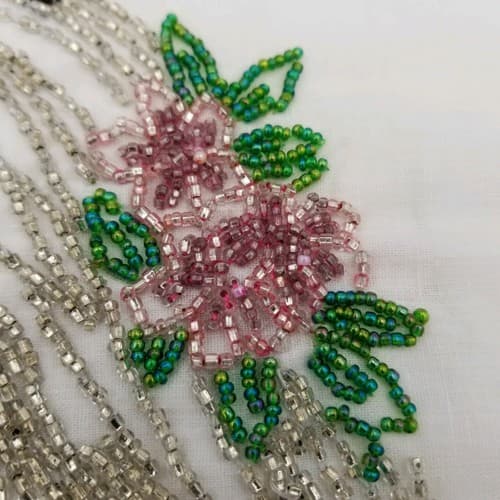 Hand Crafted Bead Work Horse Pink Flowers Beading Beaded Hand Made Craft - Thumbnail 3