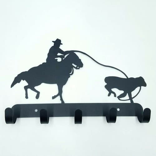Metal Black Key Letter Holders With 5 Hooks Home Decor Wall Mounted Western - Thumbnail 8