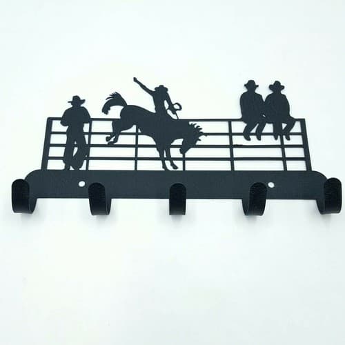 Metal Black Key Letter Holders With 5 Hooks Home Decor Wall Mounted Western - Thumbnail 6