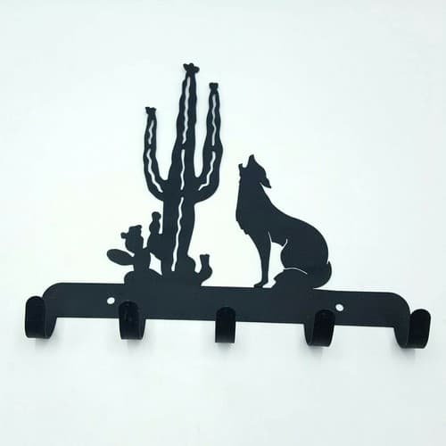 Metal Black Key Letter Holders With 5 Hooks Home Decor Wall Mounted Western - Thumbnail 5