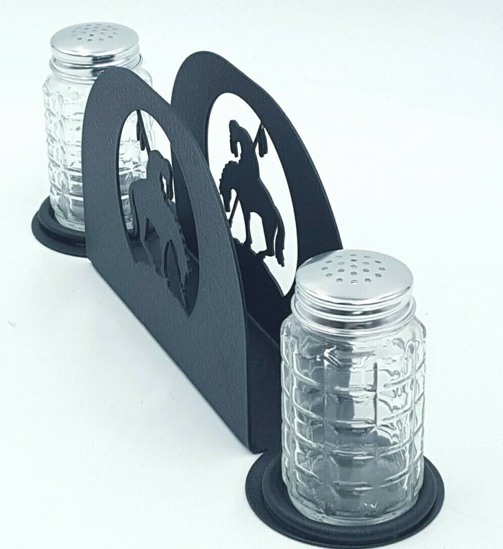 Gift Rustic Home Kitchen Salt Pepper Shakers Napkin End Of The Trail - Thumbnail 4