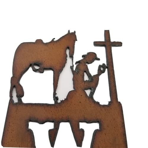 Soldier Kneeling Welcome Sign Metal Female Army Navy Military Veteran Wall Decor - Thumbnail 3