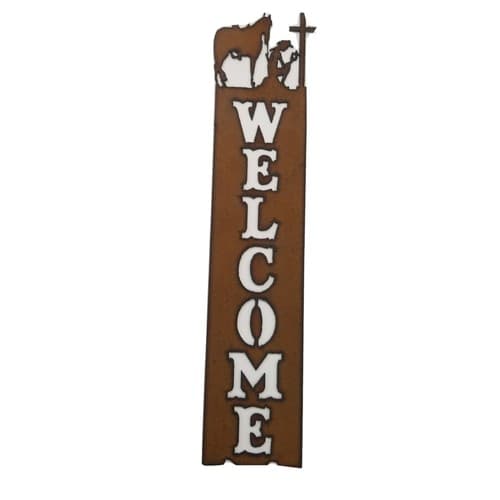 Soldier Kneeling Welcome Sign Metal Female Army Navy Military Veteran Wall Decor - Thumbnail 2