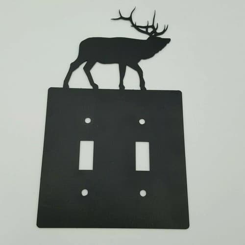Wildlife Elk Black Outlet Covers Switch Plates Toggle Country Western Cabin - Thumbnail 5