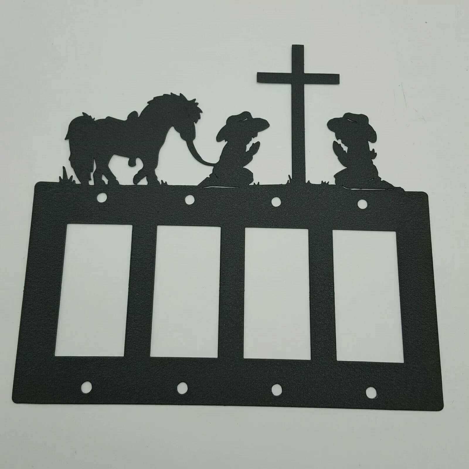 Children Kneeling In Prayer Quadruplet Switch & Toggle Plates Country Western - Thumbnail 3