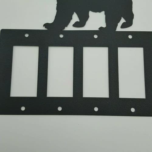 Wildlife Bear Black Quadruplet Switch & Toggle Plates Country Western Cabin - Thumbnail 5