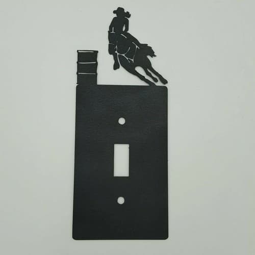 Barrel Racing Cowgirl Black Outlet Covers Switch Plates Toggle Country Western - Thumbnail 2