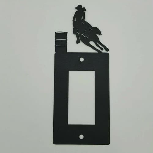 Barrel Racing Cowgirl Black Outlet Covers Switch Plates Toggle Country Western - Thumbnail 3