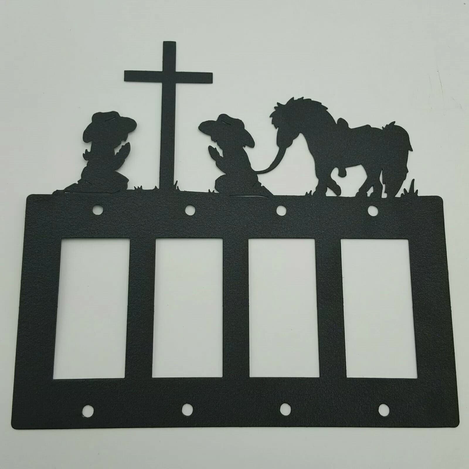 Children Kneeling In Prayer Quadruplet Switch & Toggle Plates Country Western - Thumbnail 4