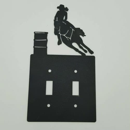 Barrel Racing Cowgirl Black Outlet Covers Switch Plates Toggle Country Western - Thumbnail 5