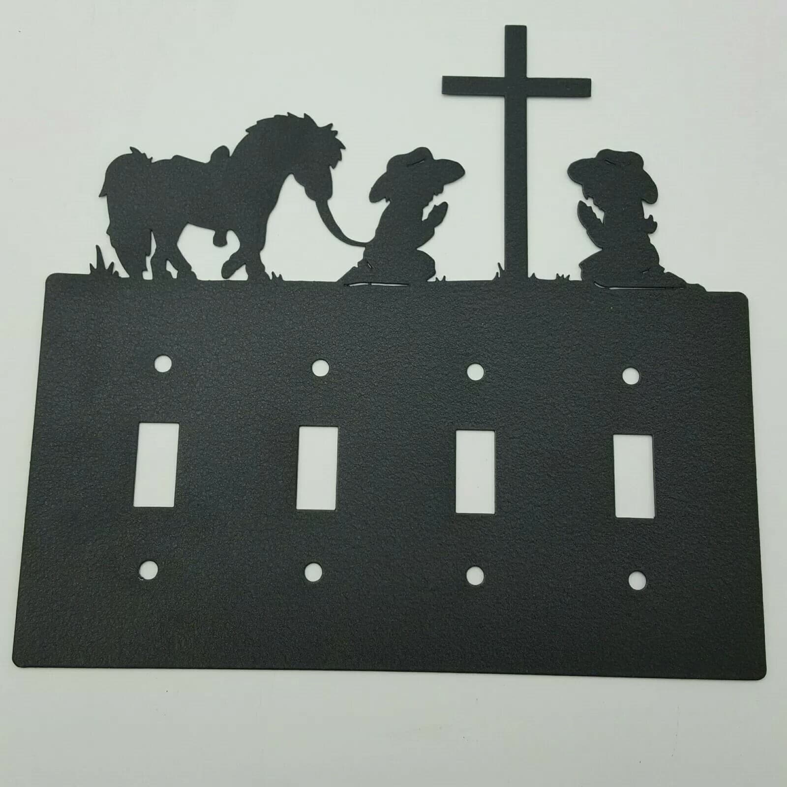 Children Kneeling In Prayer Quadruplet Switch & Toggle Plates Country Western - Thumbnail 6