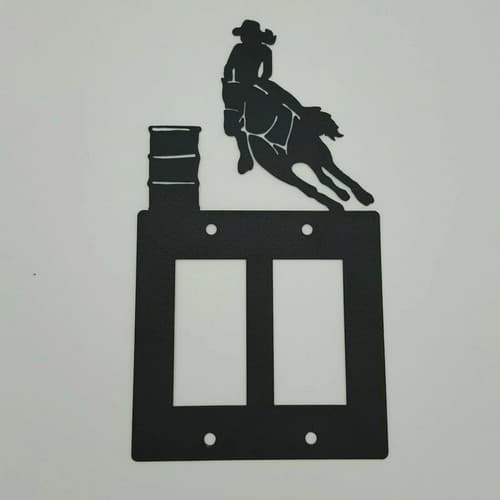 Barrel Racing Cowgirl Black Outlet Covers Switch Plates Toggle Country Western - Thumbnail 6