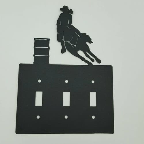 Barrel Racing Cowgirl Black Outlet Covers Switch Plates Toggle Country Western - Thumbnail 8