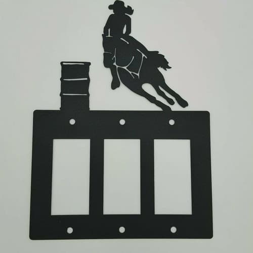 Barrel Racing Cowgirl Black Outlet Covers Switch Plates Toggle Country Western - Thumbnail 9