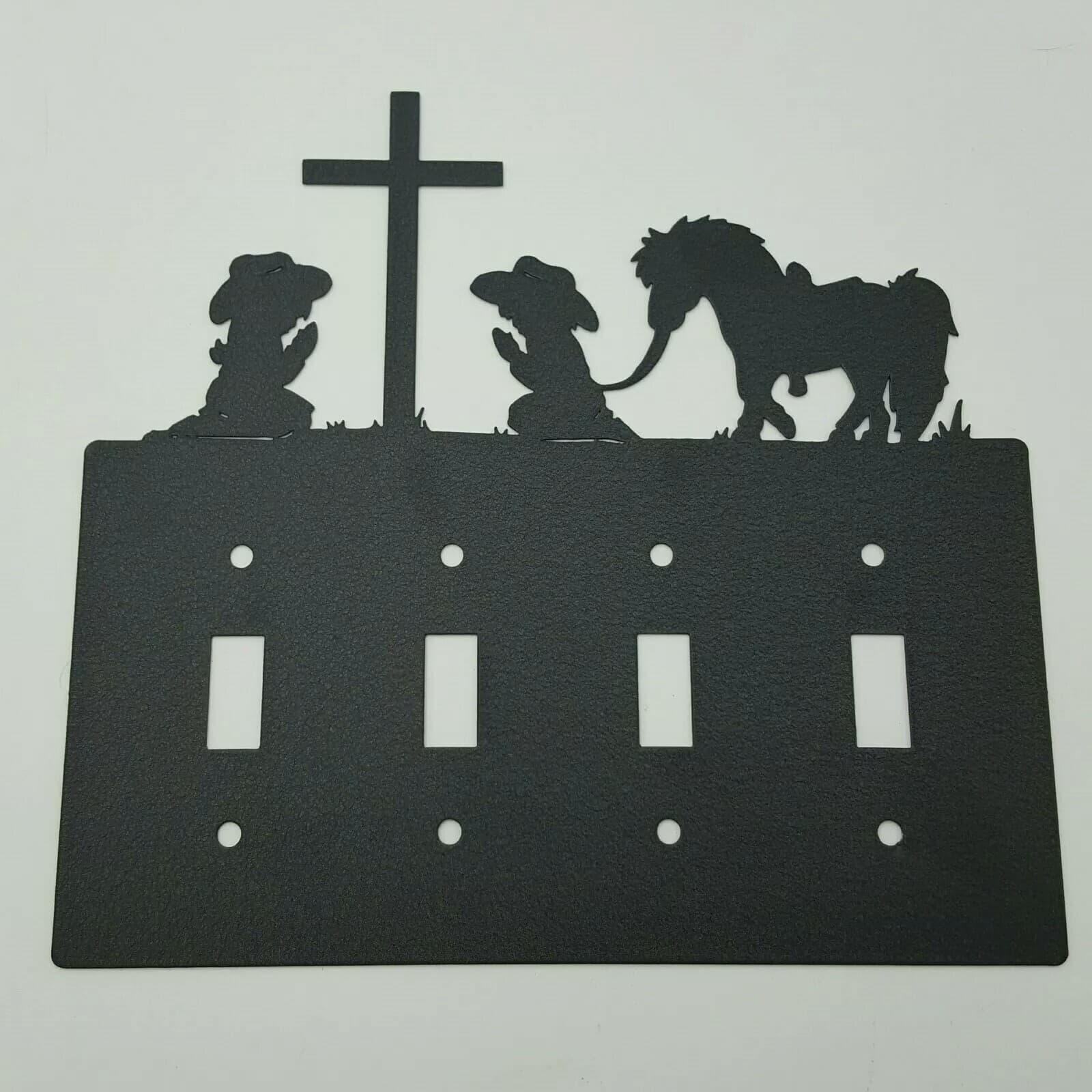 Children Kneeling In Prayer Quadruplet Switch & Toggle Plates Country Western - Thumbnail 7
