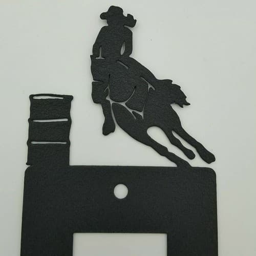 Barrel Racing Cowgirl Black Outlet Covers Switch Plates Toggle Country Western - Thumbnail 10