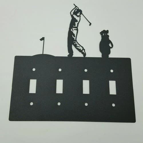 Golf Golfer Golfing Swing Men Quadruplet Switch & Toggle Plates Sport Design - Thumbnail 7