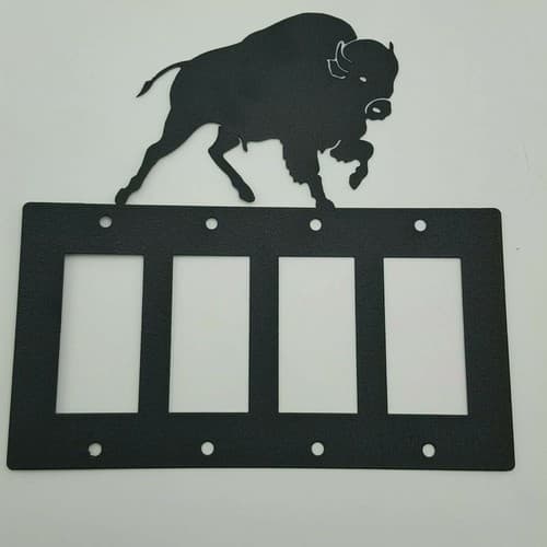 Wildlife Buffalo Black Quadruplet Switch & Toggle Plates Country Western Cabin - Thumbnail 4