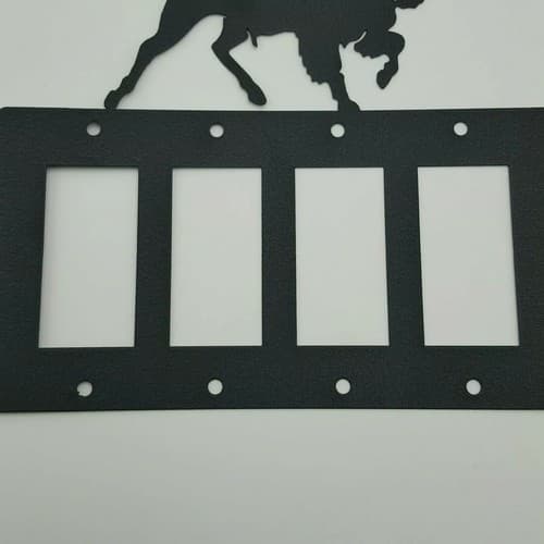 Wildlife Buffalo Black Quadruplet Switch & Toggle Plates Country Western Cabin - Thumbnail 5