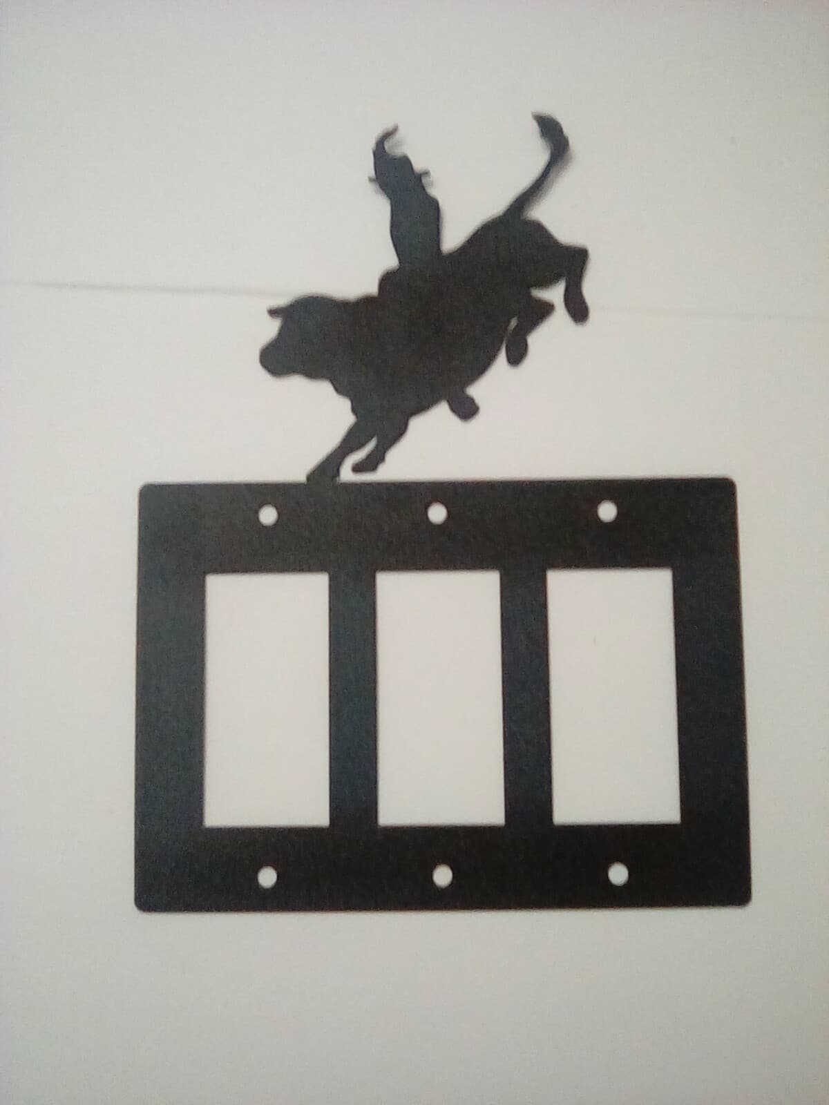 Toggle Outlet Cover Cowboy Bull Riding Rodeo Country Metal Farm Ranch Lodge