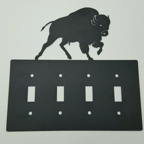 Wildlife Buffalo Black Quadruplet Switch & Toggle Plates Country Western Cabin - Thumbnail 7