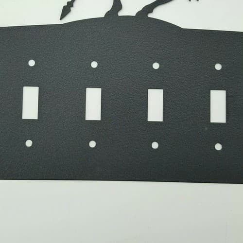 End Of The Trail Black Quadruplet Switch & Toggle Plates Country Western Cabin - Thumbnail 8