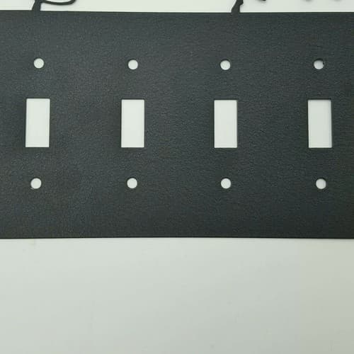Cowboy Roping Calf Black Quadruplet Switch & Toggle Plates Country Western Cabin - Thumbnail 8