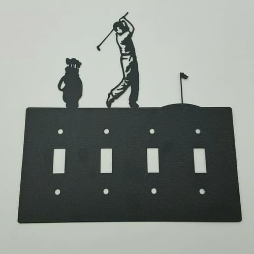Golf Golfer Golfing Swing Men Quadruplet Switch & Toggle Plates Sport Design - Thumbnail 6