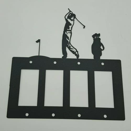 Golf Golfer Golfing Swing Men Quadruplet Switch & Toggle Plates Sport Design - Thumbnail 4