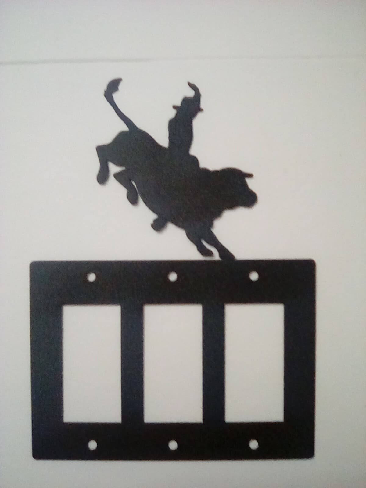 Toggle Outlet Cover Cowboy Bull Riding Rodeo Country Metal Farm Ranch Lodge - Thumbnail 7