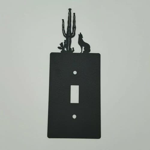 Coyote Howl Black Outlet Covers Switch Plates Toggle Country Western Cabin - Thumbnail 2