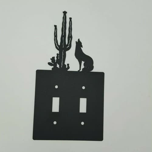Coyote Howl Black Outlet Covers Switch Plates Toggle Country Western Cabin - Thumbnail 6