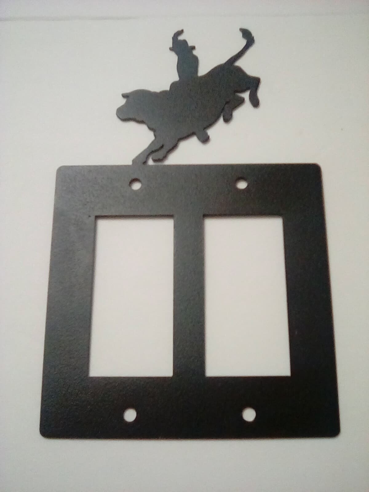 Toggle Plate Cover Cowboy Bull Riding Rodeo County Ranch Lodge Cabin Metal - Thumbnail 2