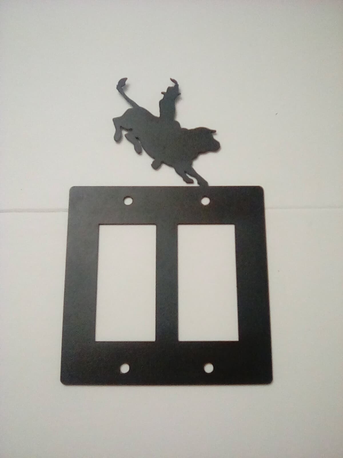 Toggle Plate Cover Cowboy Bull Riding Rodeo County Ranch Lodge Cabin Metal - Thumbnail 6