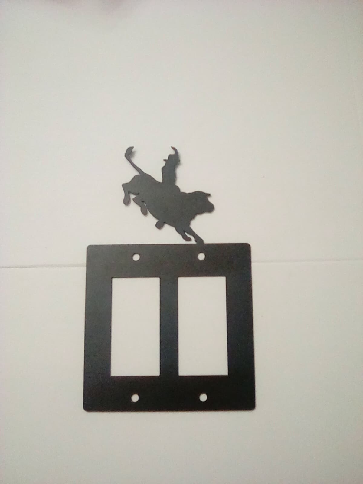 Toggle Plate Cover Cowboy Bull Riding Rodeo County Ranch Lodge Cabin Metal - Thumbnail 5
