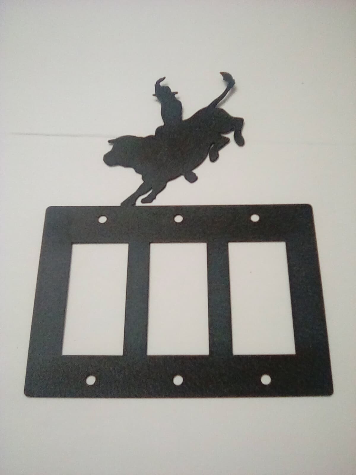 Toggle Outlet Cover Cowboy Bull Riding Rodeo Country Metal Farm Ranch Lodge - Thumbnail 2
