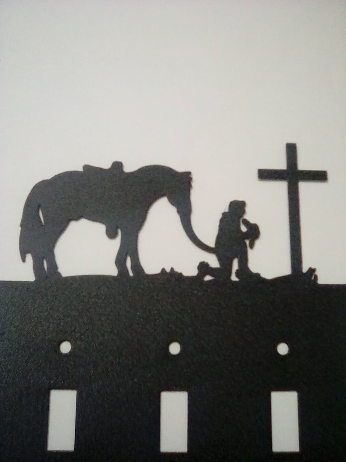 Switch Plate Covers Cowboy Horse Kneeling Praying Cross Country Ranch Cabin - Thumbnail 3