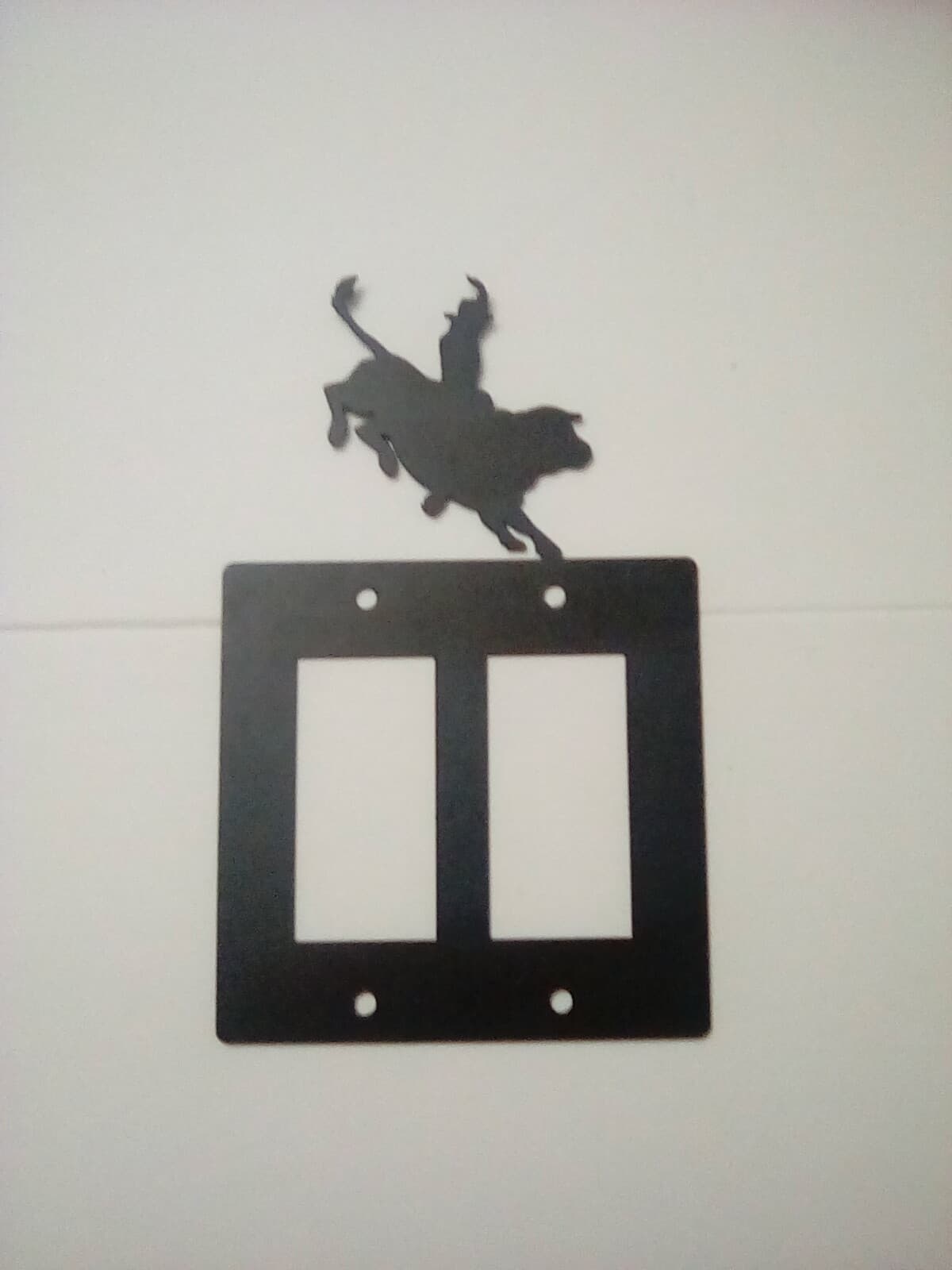 Toggle Plate Cover Cowboy Bull Riding Rodeo County Ranch Lodge Cabin Metal - Thumbnail 7