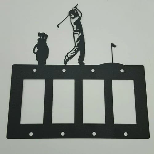Golf Golfer Golfing Swing Men Quadruplet Switch & Toggle Plates Sport Design - Thumbnail 3