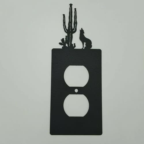 Coyote Howl Black Outlet Covers Switch Plates Toggle Country Western Cabin - Thumbnail 3