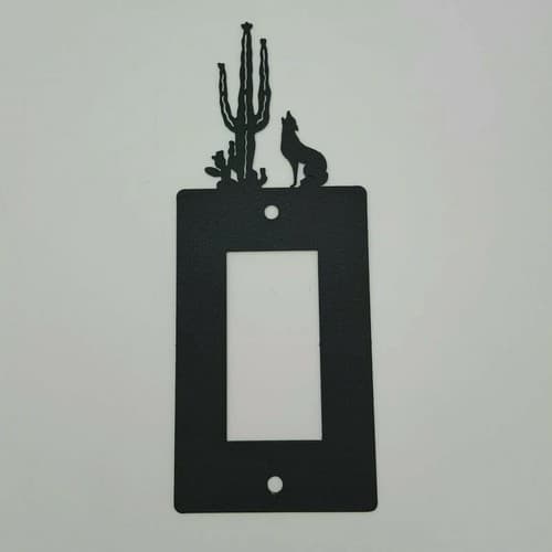 Coyote Howl Black Outlet Covers Switch Plates Toggle Country Western Cabin - Thumbnail 4