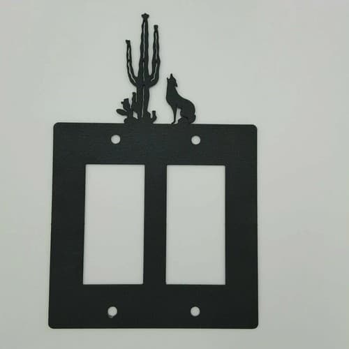 Coyote Howl Black Outlet Covers Switch Plates Toggle Country Western Cabin - Thumbnail 7