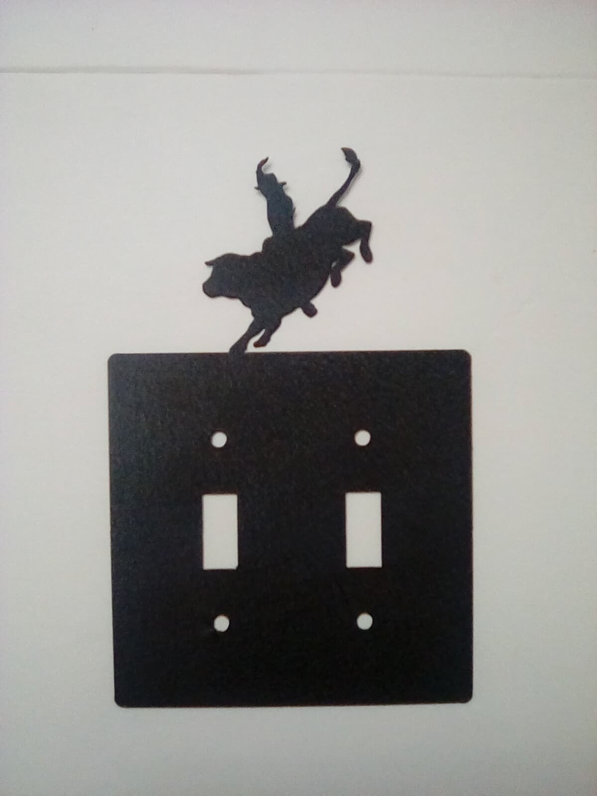 Switch Plate Cover Cowboy Bull Riding Rodeo Metal Country Ranch Cabin Ranch
